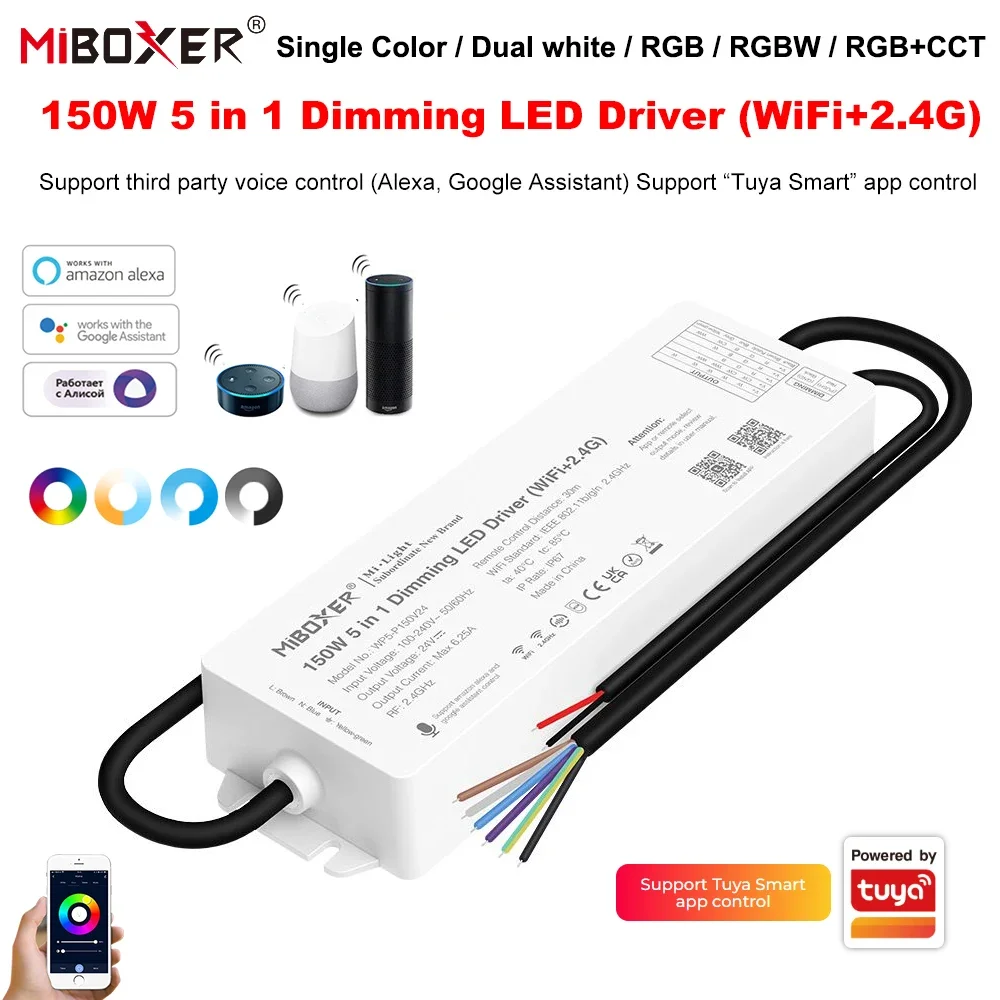 Imagem -02 - Miboxer Impermeável Escurecimento Led Drive Rgb Rgbw Rgb Mais Cct Alimentação sem Fio Dual White Faça Você Mesmo 75w 150w em 2.4g