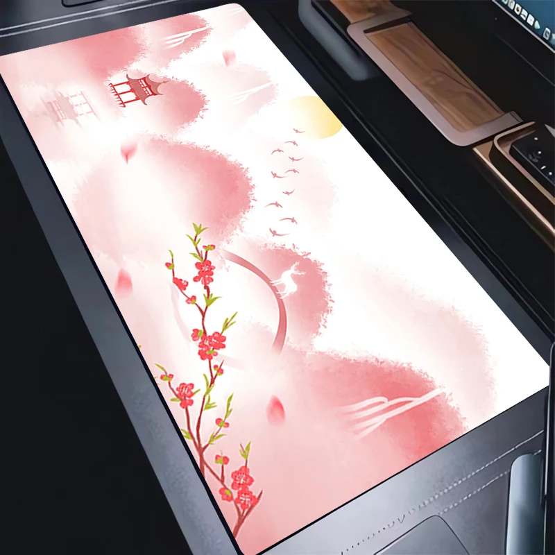 

Keyboard Pad Gaming Mouse Pad Kawaii Anime Scenery Desk Mat PC Gamer Pink Rug Office PC Natural Landscape Carpet Home Table Pad