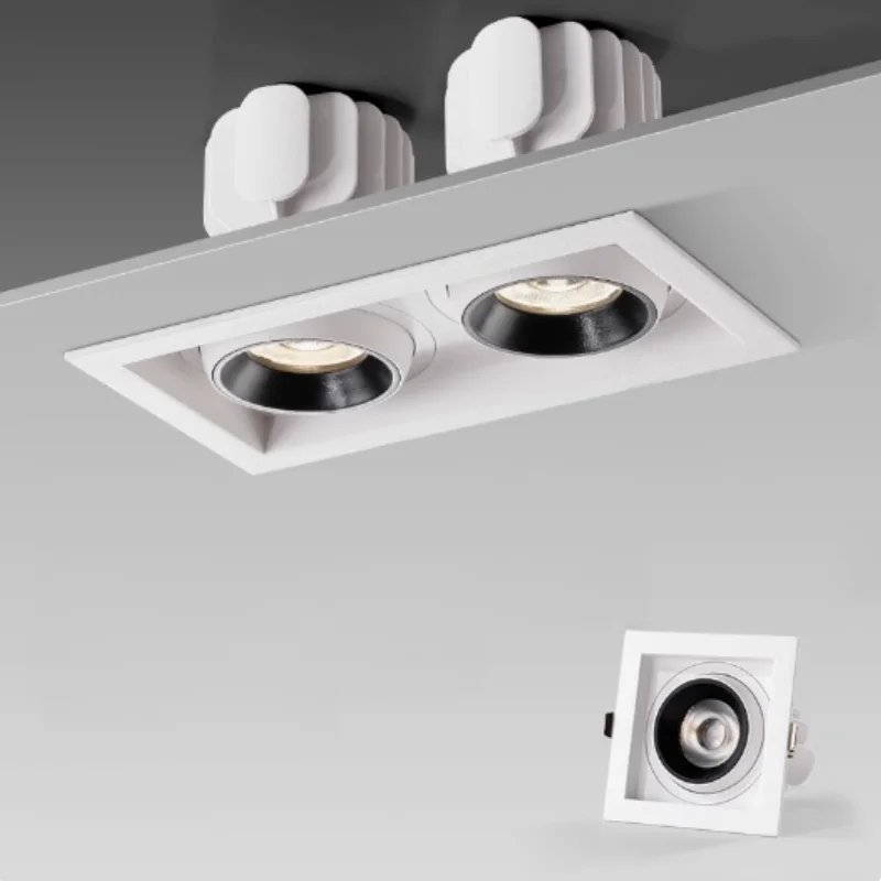 

Recessed Dimmable Double Head Anti Glare LED Downlights 15W 20W 30W Ceiling Spot Background Lamps Indoor Lighting
