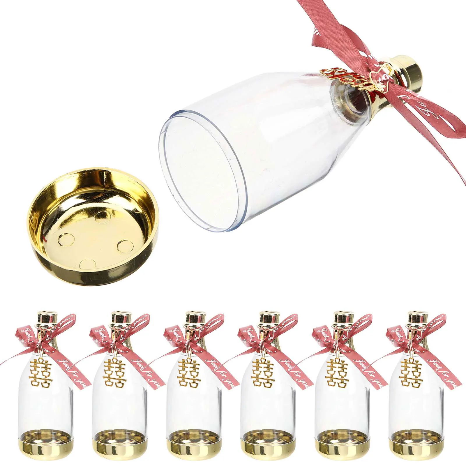 

12 Pcs Mini Bottle Gift Box Plastic Wedding Candy Container Party Favors Boxes Sweets Treats Packaging