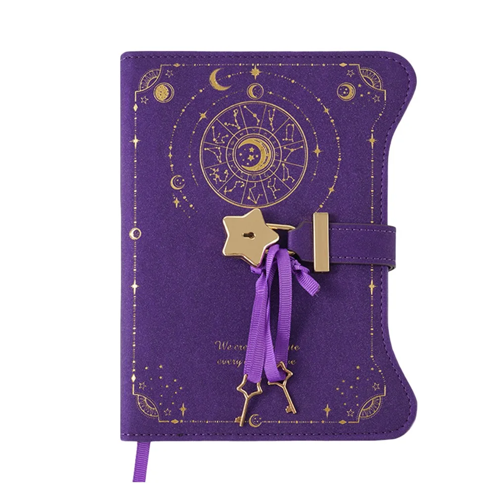 

Деловой подарок с ключами с замком любви, дневник, блокнот из искусственной кожи размера B6, милые 360-страничные школьные канцелярские принадлежности