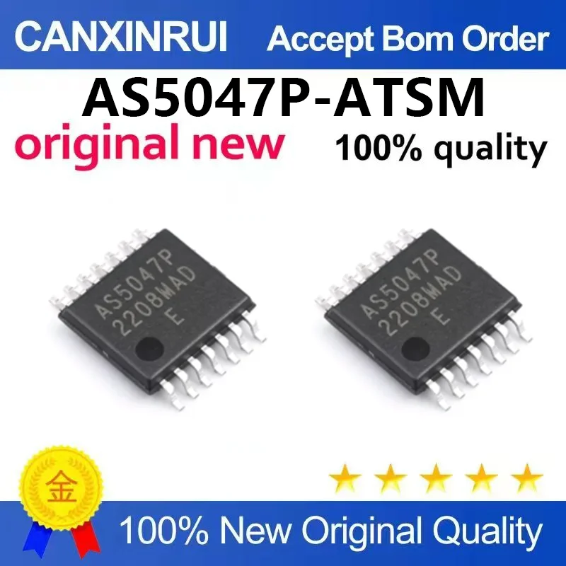 (5pcs-100pcs)New AS5047P-ATSM TSSOP-14 14 bit Magnetic Encoder IC Step Closed Loop