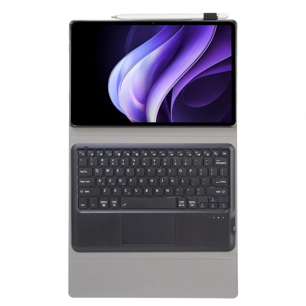 Touchpad Keyboard for vivo Pad3 / IQOO Pad2 / IQOO Pad Leather Cover with Bluetooth-compatible Keyboard - Black