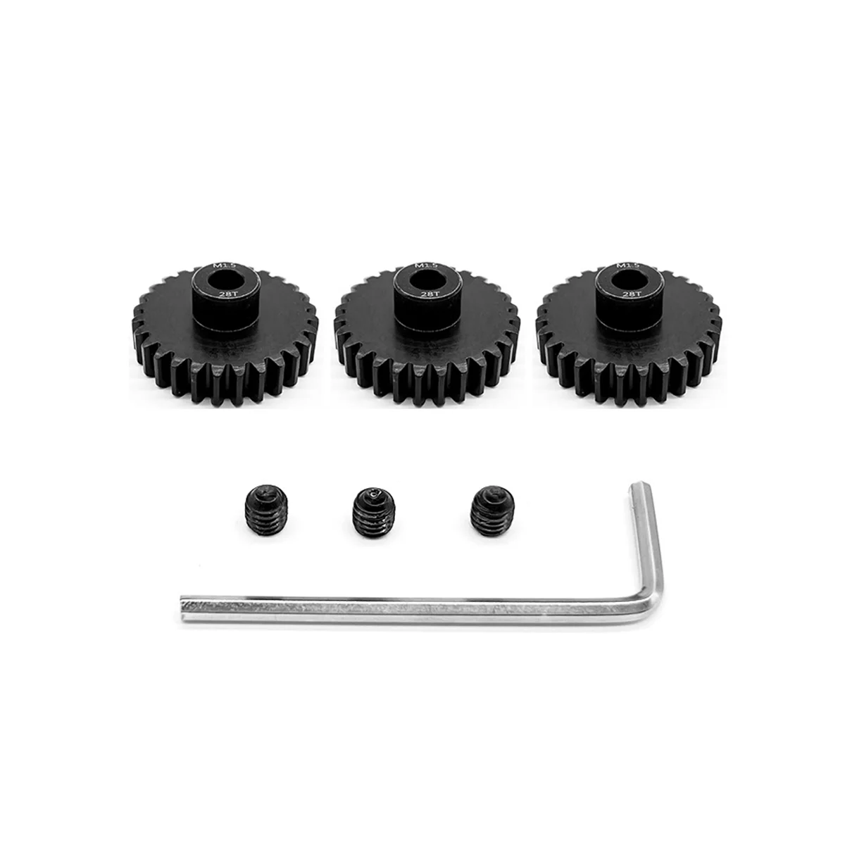 Remote Control Car Gear M1.5 Modulus 8.0 Inner Hole Chrome Steel 11-30T Motor Gear 3 Sets Including Machine Meter,28T