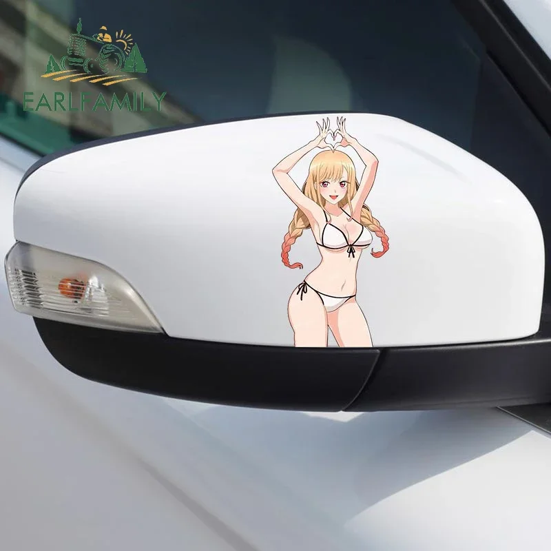 EARLFAMILY 13cm Kitagawa Marin Cute Anime Car Stickers Waterproof Vinyl Decal Motorcycle Surfboard Car Graphics Decoration