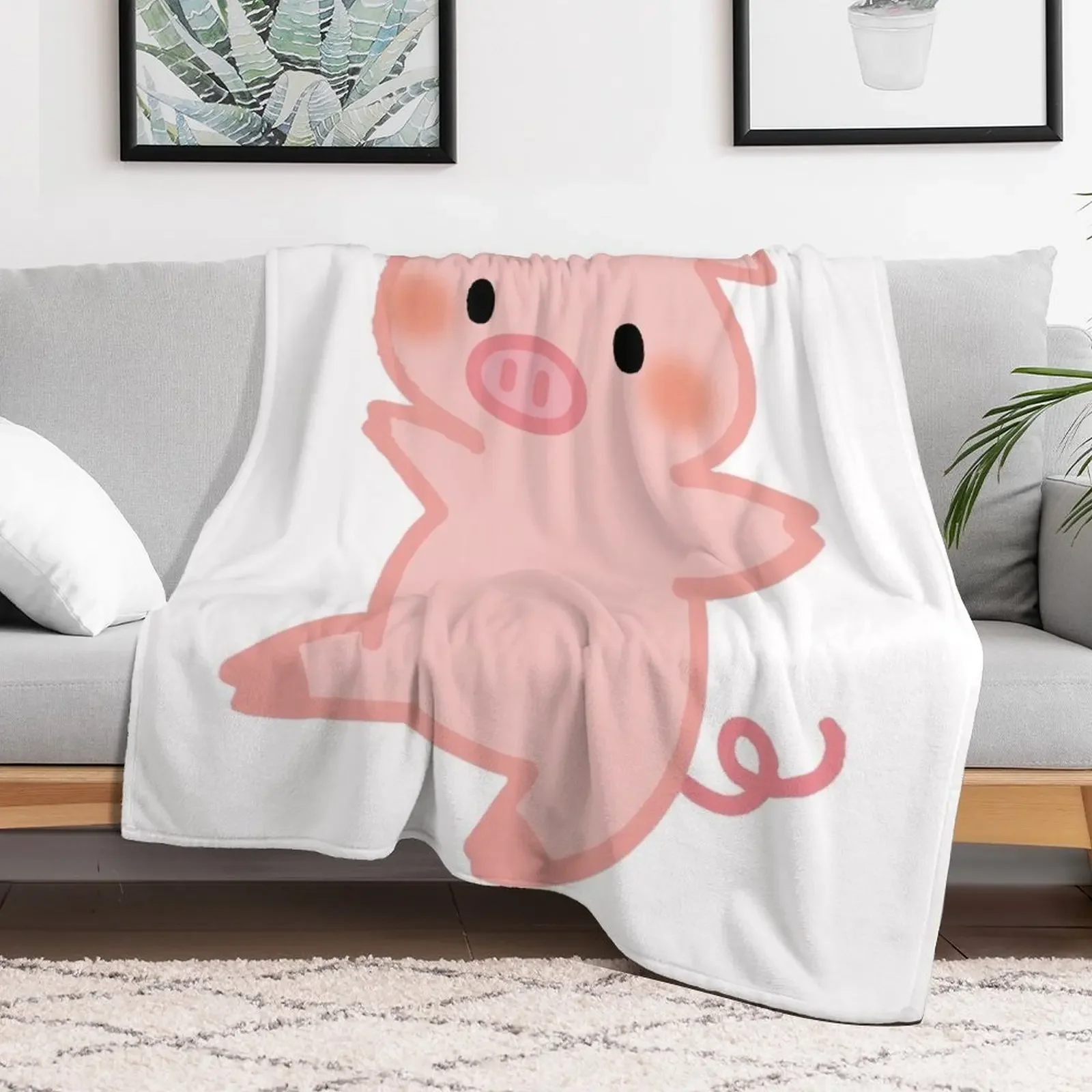 Cute cartoon baby pink pig Throw Blanket Extra Large Throw Luxury Designer Winter beds Blankets