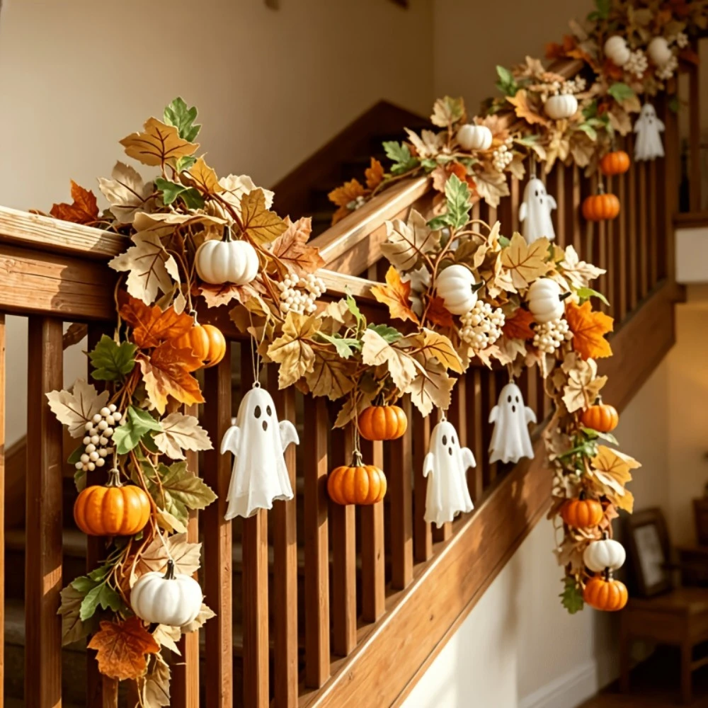 175cm Bohemian Style Autumn Fireplace Wreath 1pc Artificial Wreath Suitable for Home Fireplace Decoration