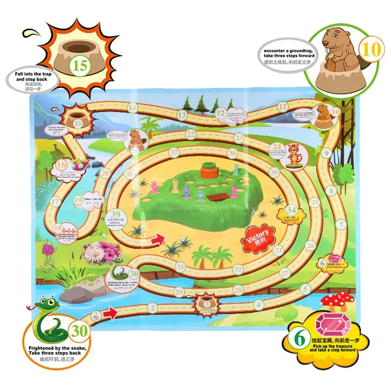 Schildkröte und Kaninchen Falle Spiel Spielzeug Cross Country Rennen Spinning Rübe Drop Brettspiel Spielzeug Früherziehung Spielzeug für Kinder Weihnachten