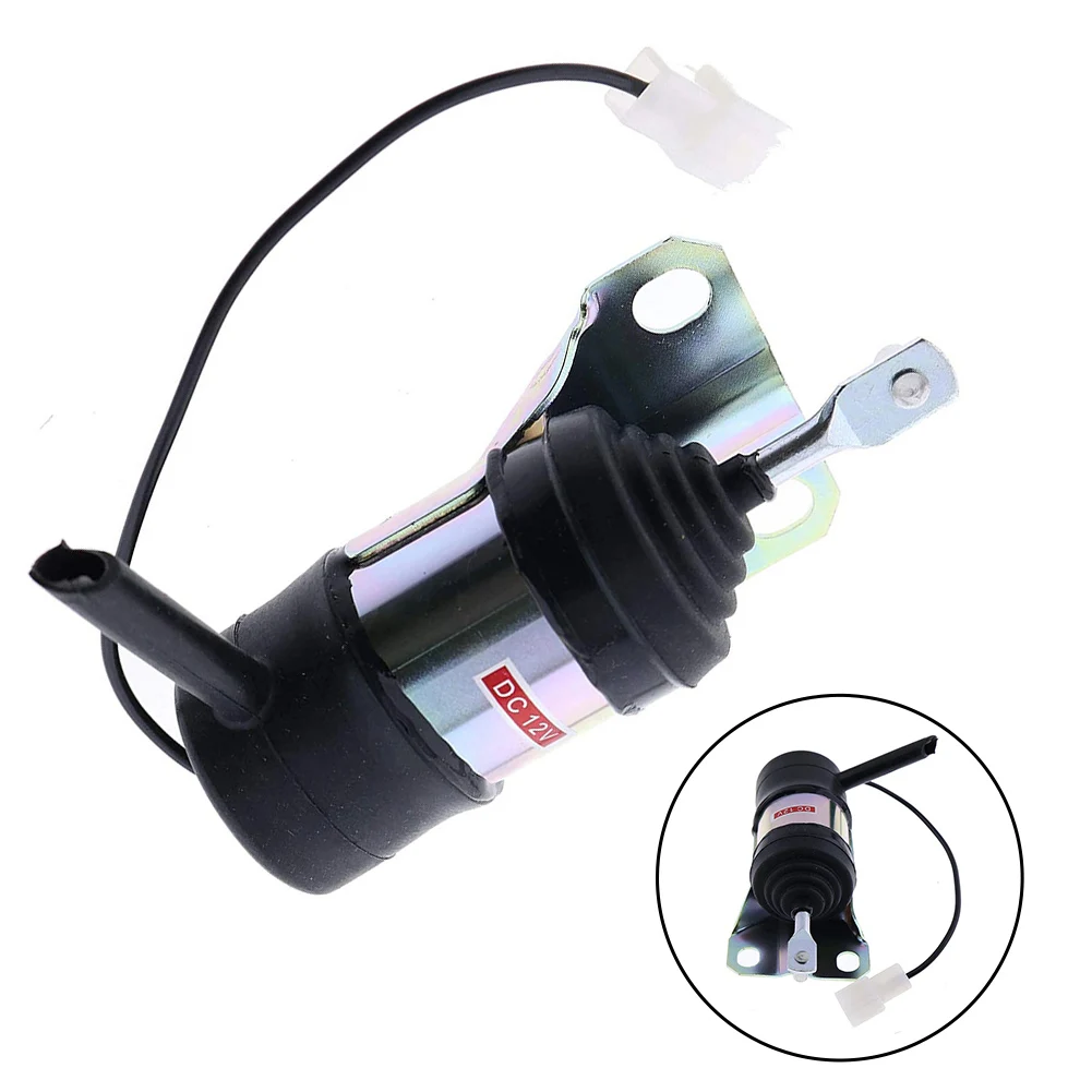 12V Fuel Shut Solenoid Valve 15471-60010 For Kubota For Denso For Tractor Generator For Excavator Engine Stop Coil Replacement