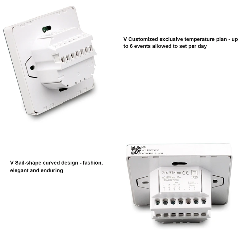 Thermostat de chauffage au sol électrique intelligent, contrôle de la température du sol chaud, Smart Home, Wi-Fi, Sotchi, 16A