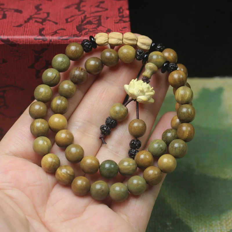 Guajacwood 8mm Double Circle Beads Bracelet Passion Fruit Seed Bracelet Bracelet Zen Mori Style Crafts Gift