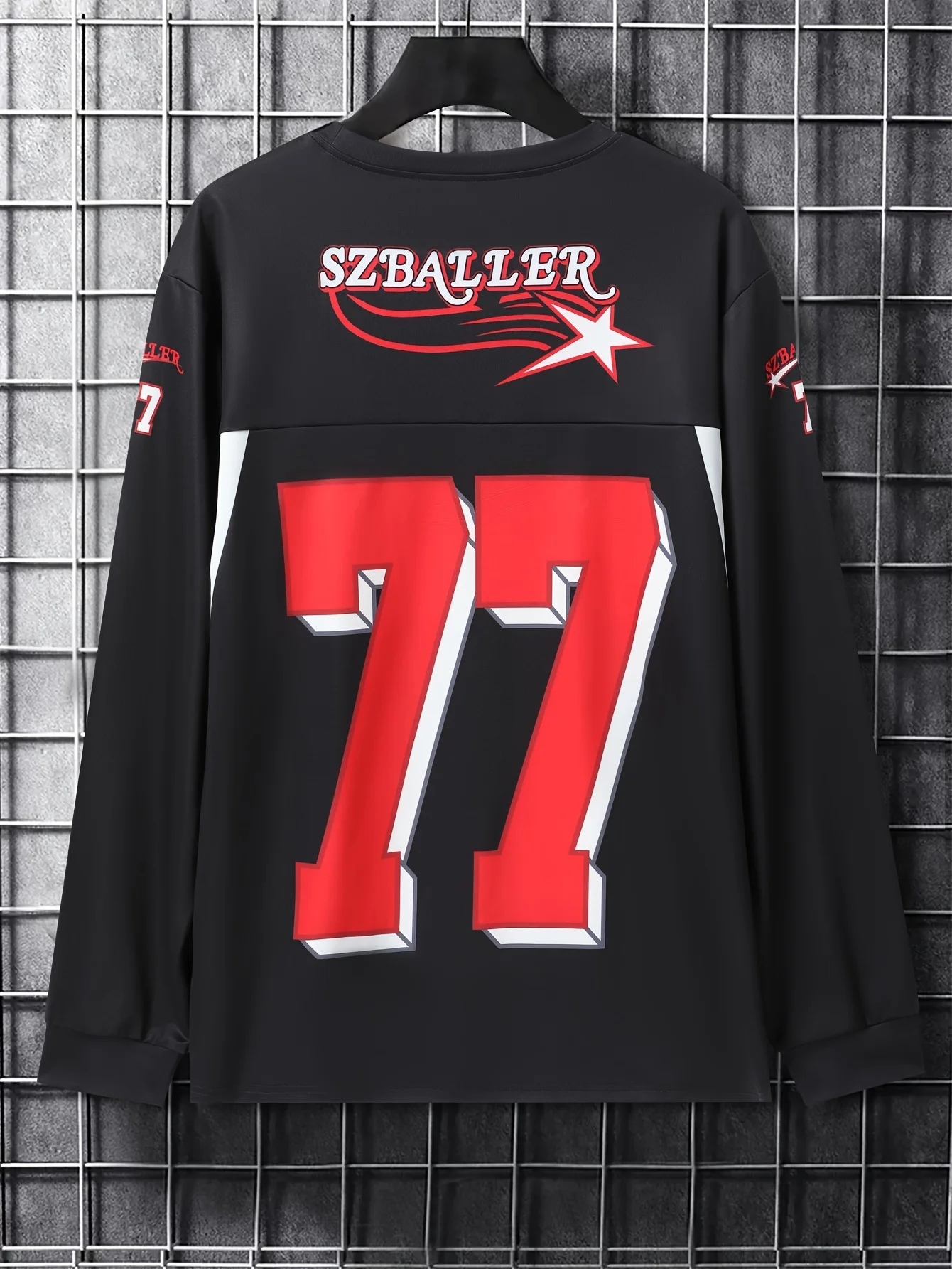 تي شيرت رجالي للشارع الرجبي، تي شيرت رياضي وترفيهي بأكمام طويلة سريع الجفاف، مقاس 77 زي كرة #2