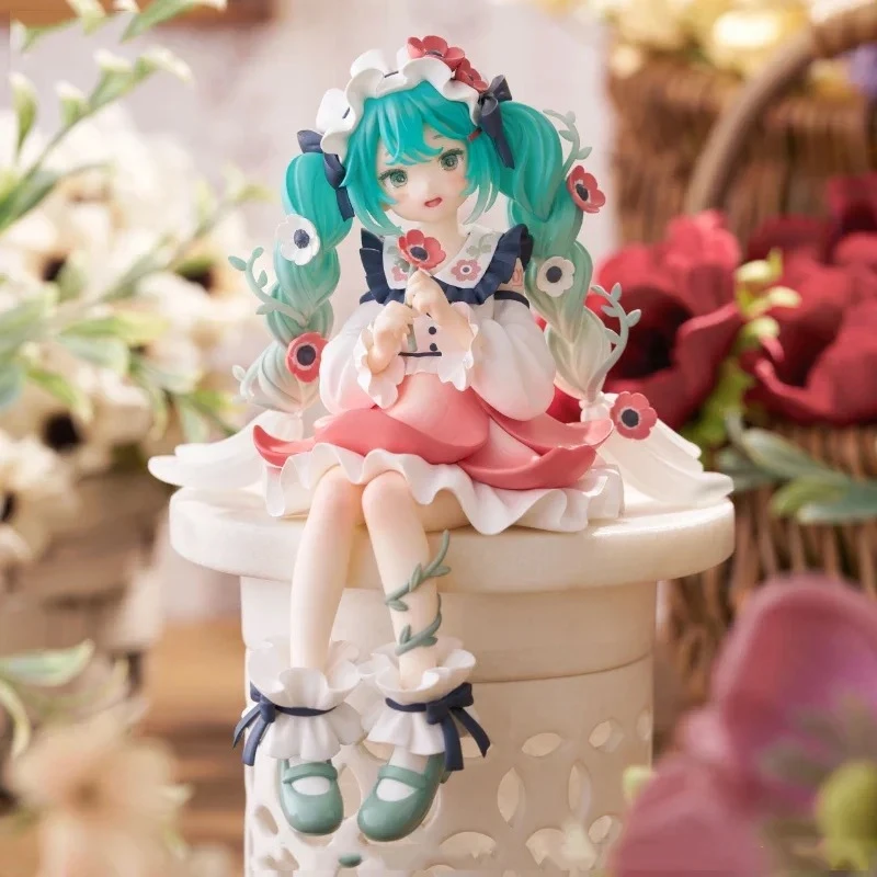 FURYU – bouchon de nouilles Hatsune Miku Original, fée des fleurs MIKU, jouets figurines de dessin animé pour cadeau, modèle d'ornements à collectionner, en Stock