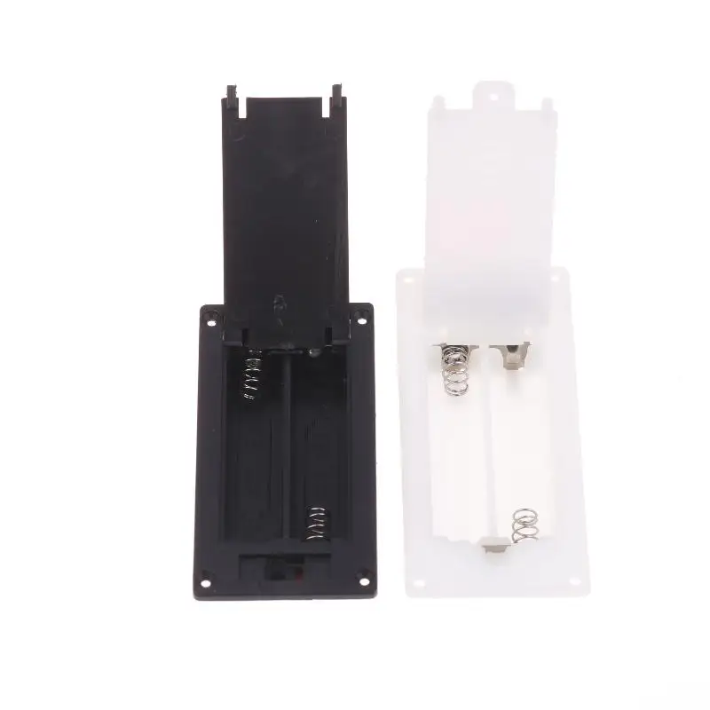 2 Colors Black/White Batteries Shell Plastic 2x3x AAA Rectangular Embedded Battery Holder Storage Box Case With Switch Cover