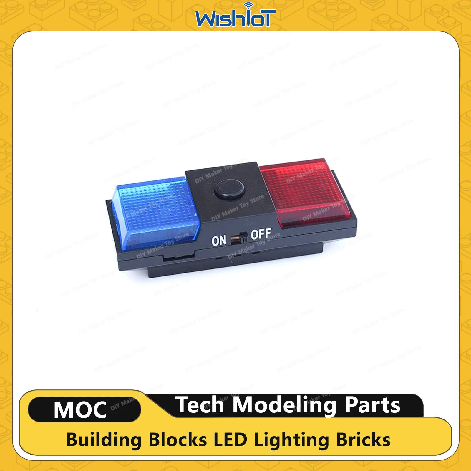 

MOC Luminous Tech Parts Building Blocks LED Lighting Bricks Police Car Lights Parts Creative Modeling Compatible with legoeds