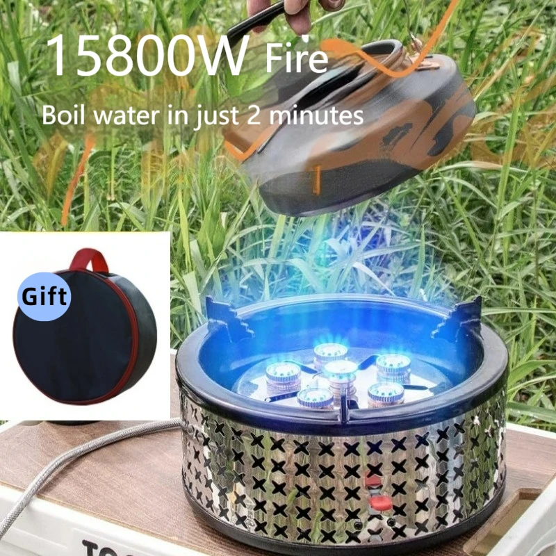 Biv Pink Squirrel Outdoor Heater, 6-Burners Stove, 15800W High Power, Windproof, Portable Camping Stove for Picnic, Hiking