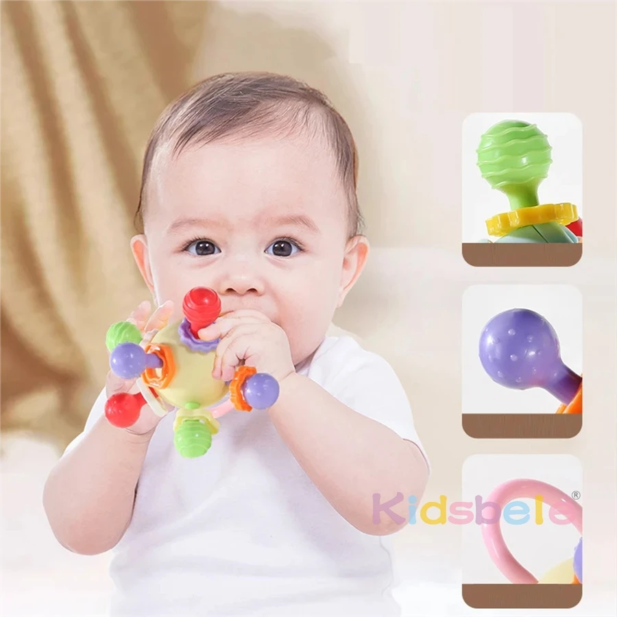 Rattle Baby Toy Early Childhood Education Baby Teether  Hand Ball Grip Training Baby Rattle  Ball Newborn