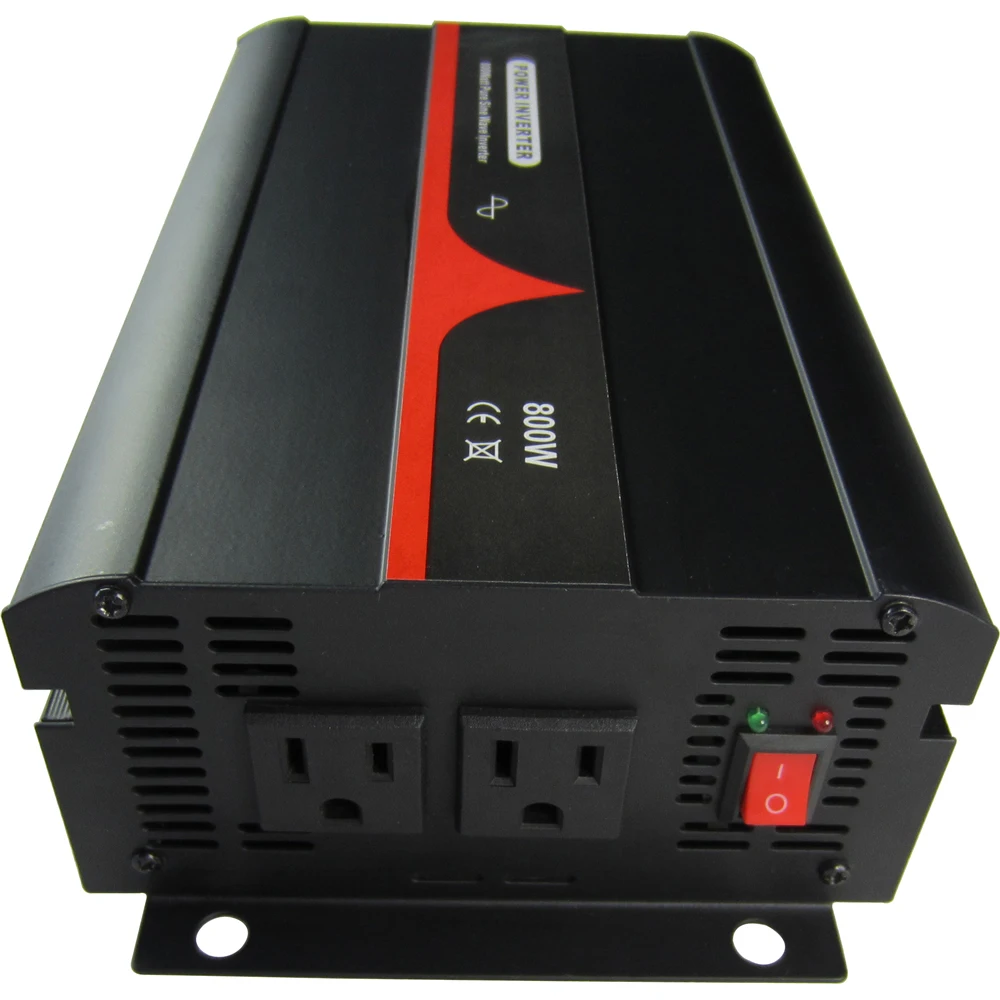 800VA/800W Single Phase Pure Sine Wave Inverter 12V 24V 48V DC TO 100~120VAC, 220~240VAC Output Industrial Frequency