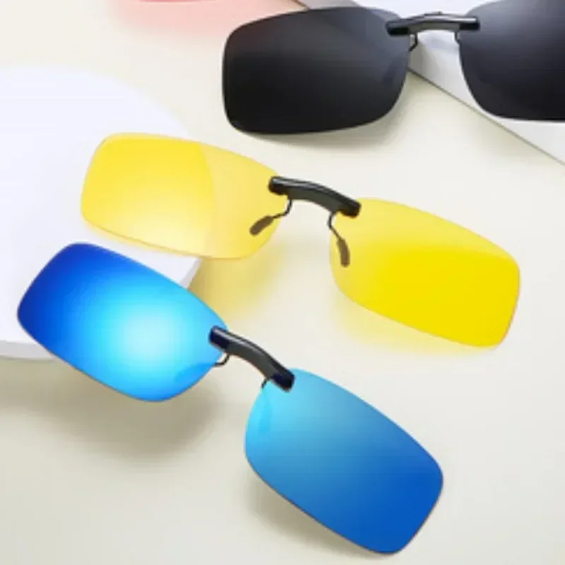 4 Color Grey Lenses Polarized Sunglasses Clip on Flip Up UV 380 Driving Fishing Night Vision Glasses Clips Driving Glasses