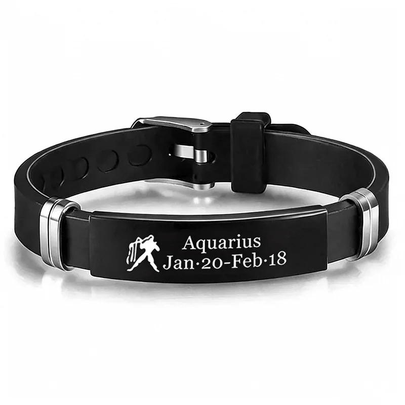 12 Constellation Zodiac Sign Bracelet Men Stainless Steel Scorpio Libra Adjustable Bracelets Bangles For Women