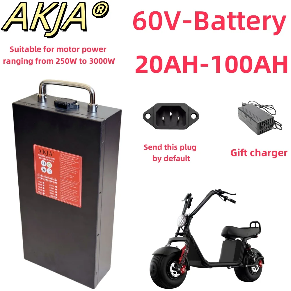 Air fast transportation New Full Capacity Power 18650 Lithium Battery 60V 20ah-100ah Lithium Battery Pack Suitable for 250-3000W