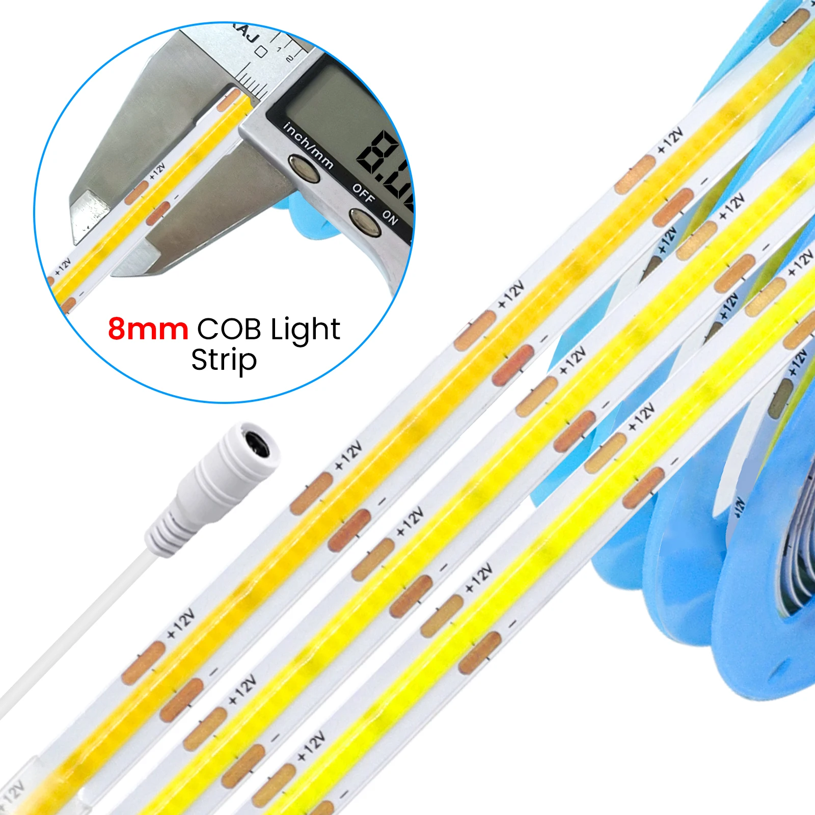 12V 24V COB LED Strip Light 480LEDs/m High Density Linear Lighting Warm Natural White Flexible Ribbon Tape Home Kitchen Decor