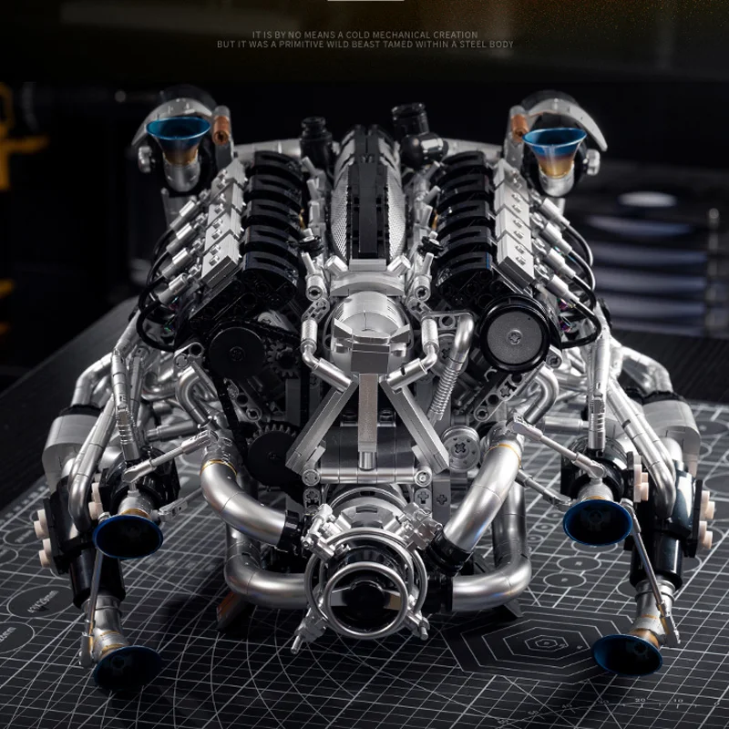 كتلة بناء محرك Batmobile V8 الكهربائية، نموذج تجميع عالي الصعوبة لمحاكاة كبيرة الحجم #1