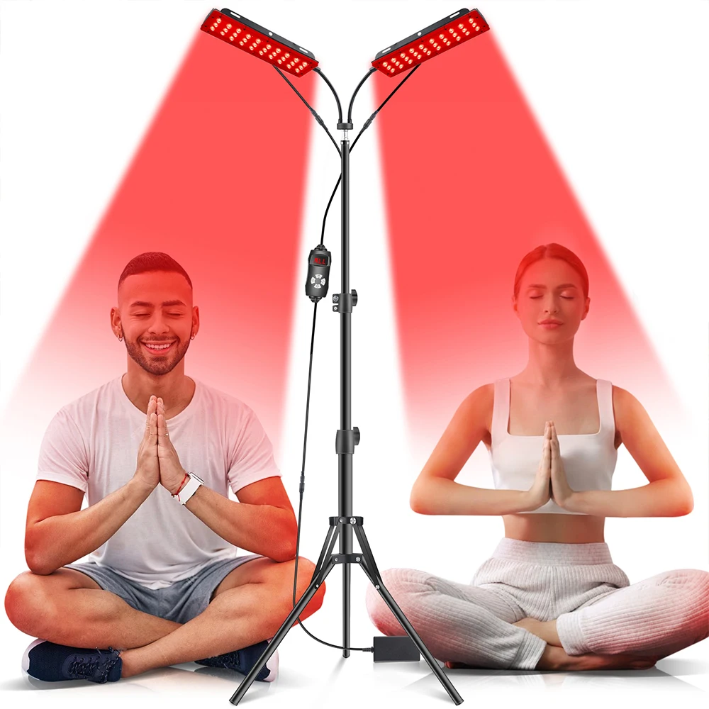 Double Heads LED Red Light Lamp Infrared Light 850nm 660nm Near Infrared Light Device Full Muscle Body Pain Relief Skin Care