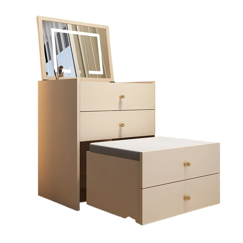 

Master bedroom dresser bedroom small apartment dressing table bedside chest simple makeup table mirror flip