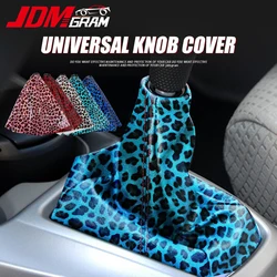 Leopard Car Gear Knob Cover Universal Manual Automatic Women Lady Shifter Speed Lever Boot Dustproof Auto Interior Accessories