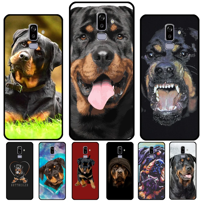 Cute Rottweiler Dog Case For Samsung Galaxy A5 A3 2017 J7 J5 J1 J3 2016 A6 A8 J6 J4 Plus J8 A7 A9 2018 Cover