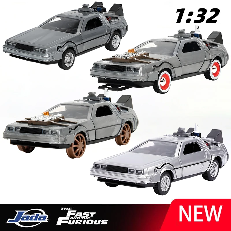 

JADA 1/32 DMC-12 DeLorean DMC I II III Back To The Future Time Machine Mr.Fusion Diecast Toy Vehicle Car Model