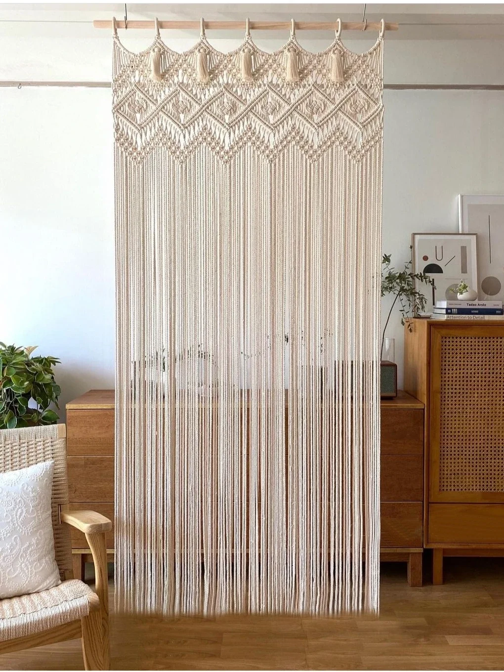 

Hand-woven cotton rope door curtain partition curtain entrance door frame decorative movable curtain