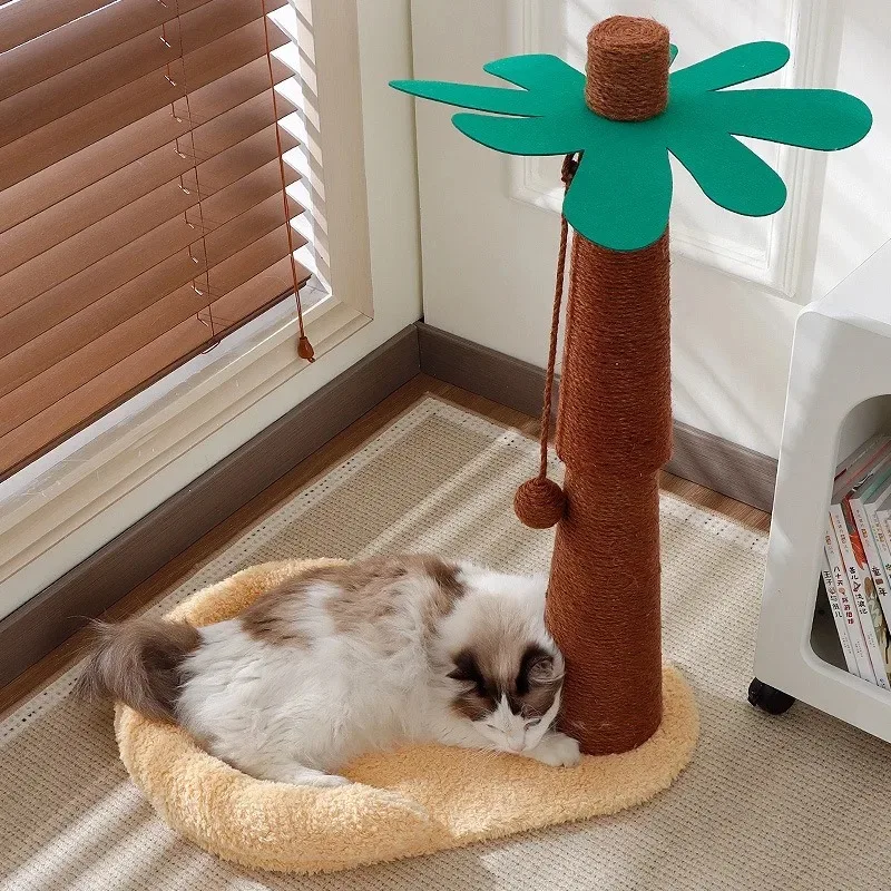 

Hot Selling Cat Tree & Scratcher Coconut Kitten Sisal Claw Board Climbing Post Premium Pet Product