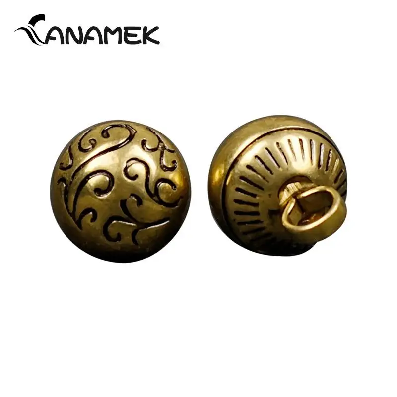 2pcs Brass Solid Round Cheongsam Button Tang Suit Hanfu Retro Chinese Disc Buckle Button Bracelet Copper Accessories Jewelry