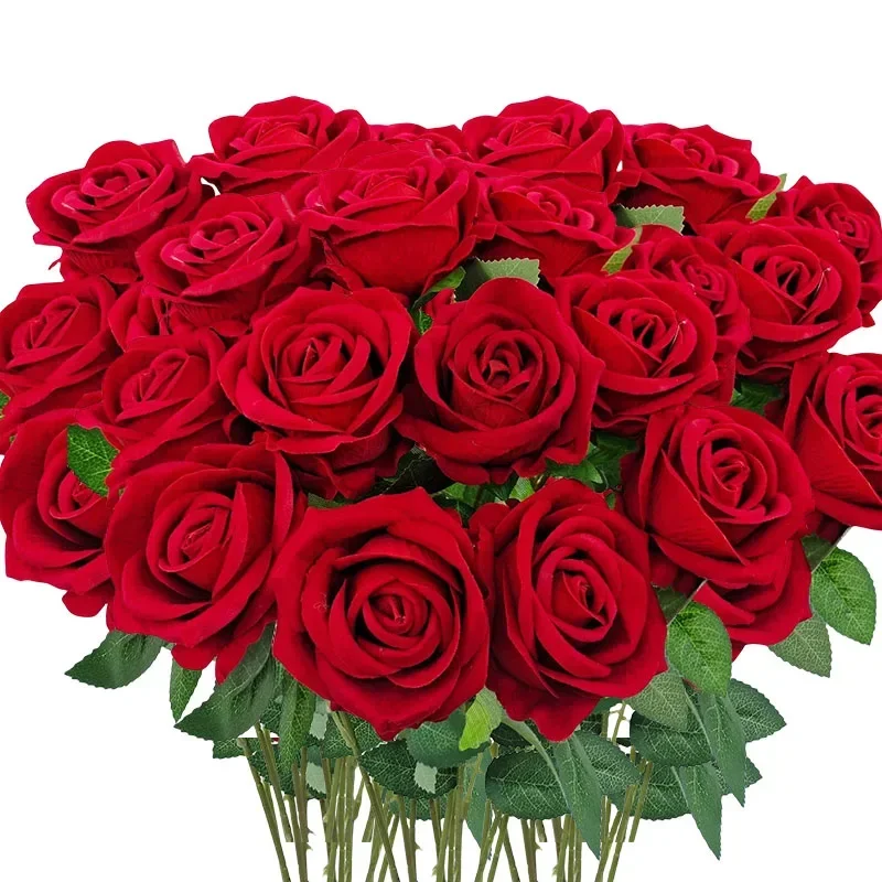 30-pcs-velvet-rose-artificial-flowers-with-long-stems-real-touch-fake-silk-roses-florals-for-wedding-bouquet-party-home-decor