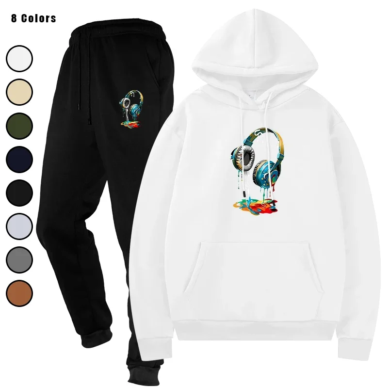 

Basic Fleece Hoodies And SweatPants Set Unisex Track Suit Sportswear for Men Premium Fleece Jogging Ensemble Party