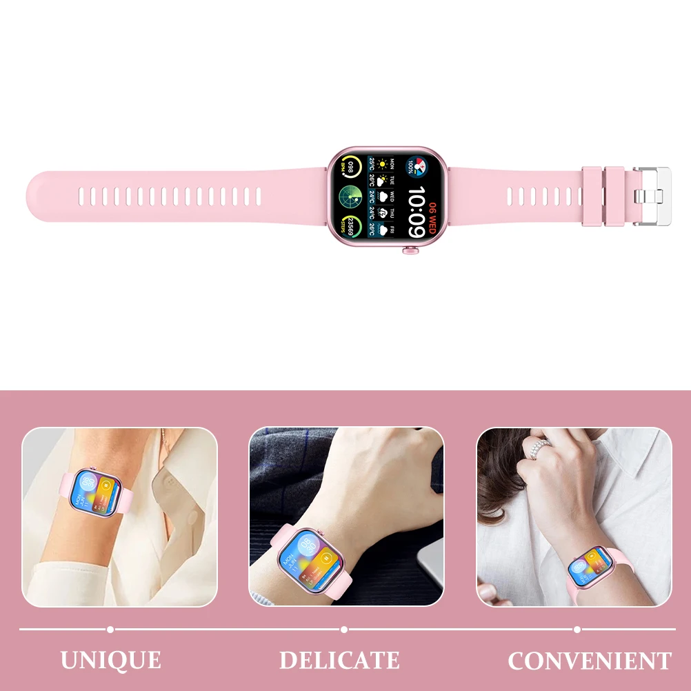 Large Screen Smartwatch Fitness Tracker Black Silicone Band Heart Rate Monitor Outdoor Sport Watch Real Time Steps Counter