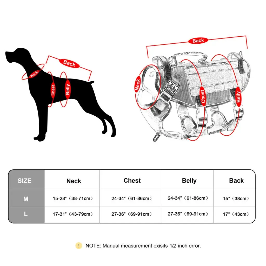 Quick Control Dog Harness Tactical Military Dogs Training Harness No Pull Pet Vest HarnessAdjustable For Medium Large Dogs