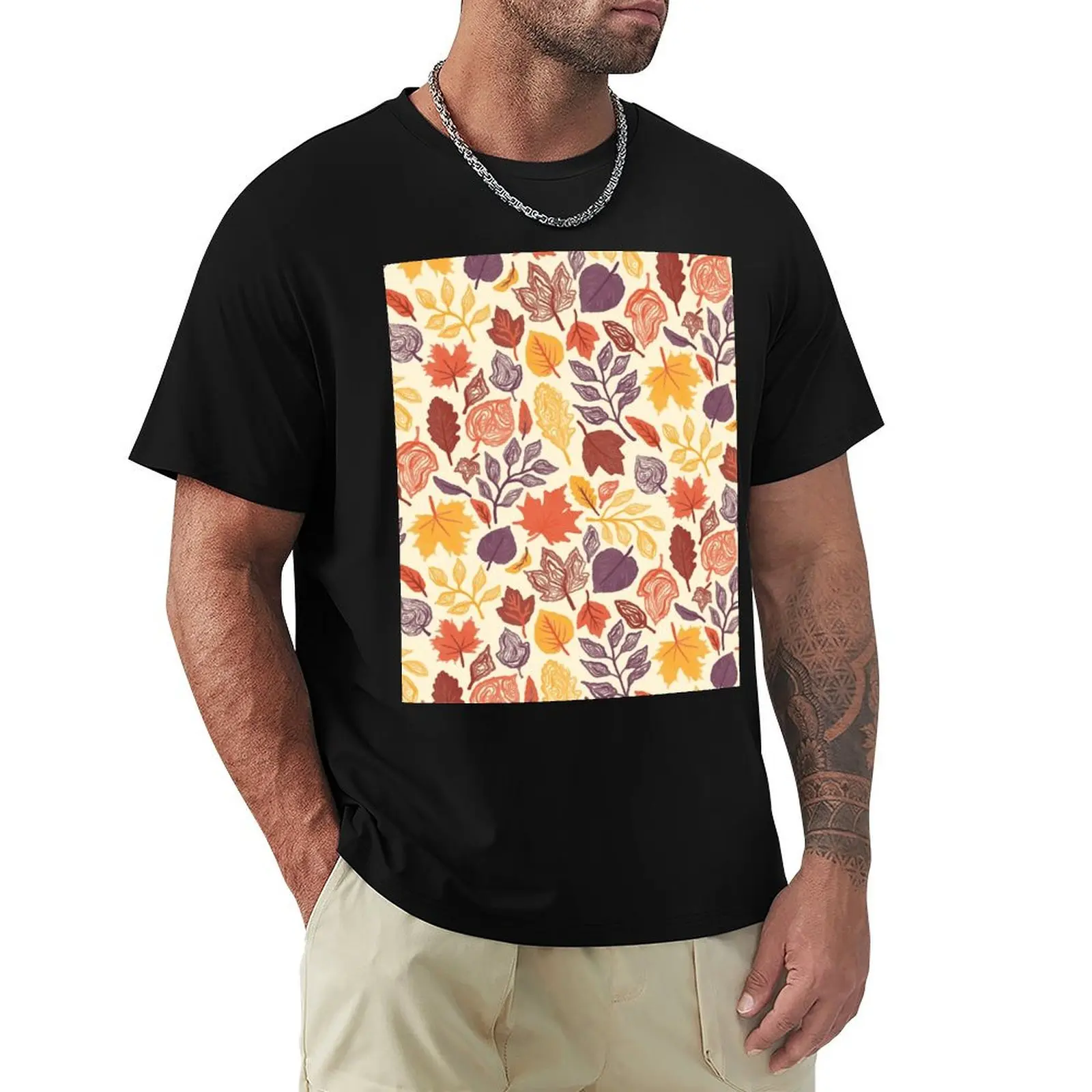 

Orange Fall Leaves T-Shirt valentines clothes luxury clothing labubu vintage t shirt men