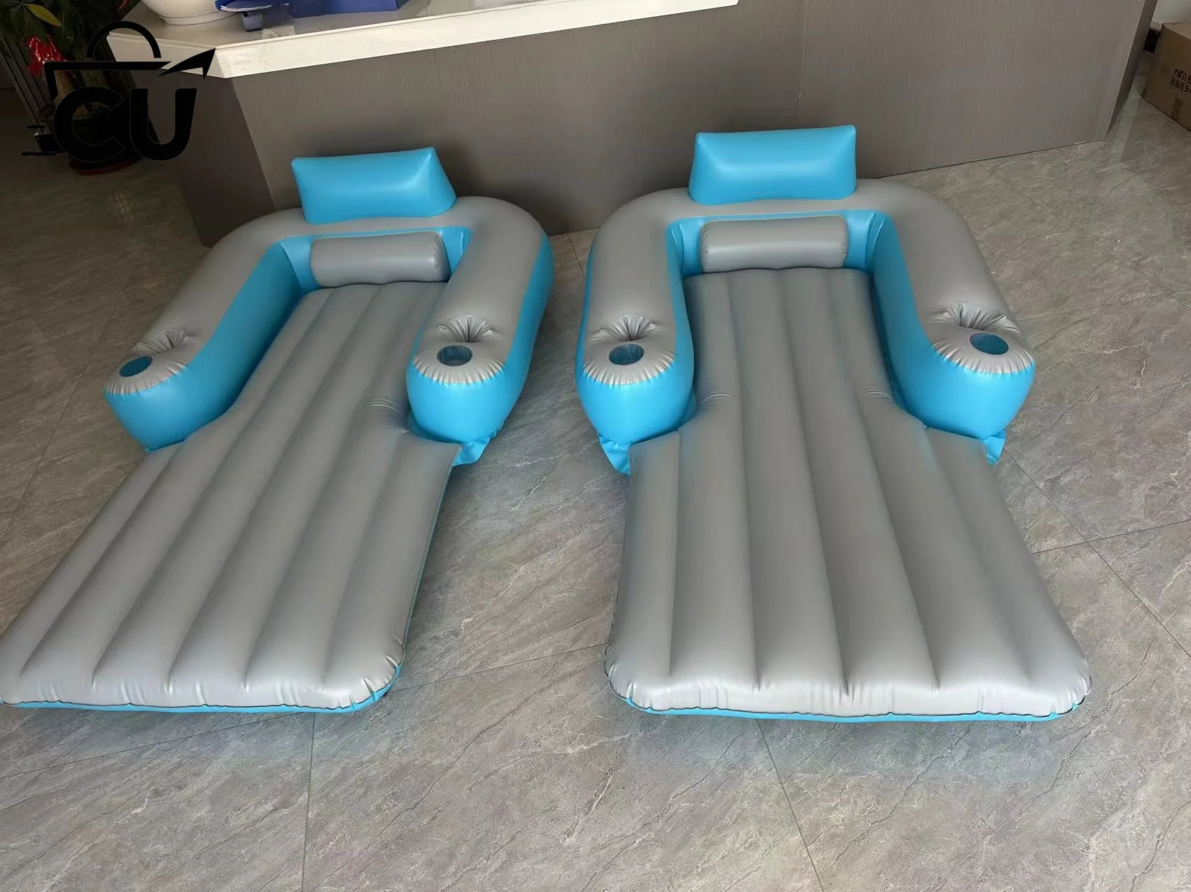 Inflatable electric floating row built-in propeller motor swimming ring outdoor swimming pool water foldable backrest motor loun