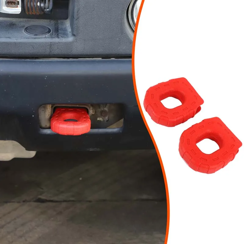 

2piece set Rubber red For Hummer H2 2003-2009 car front bumper rear bumper trailer ring protective cover car accessories