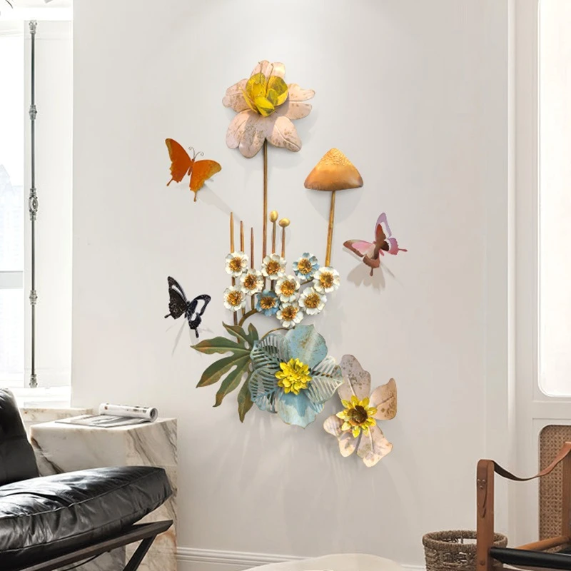 European living room wall decoration pendant, three-dimensional wrought iron wall decoration