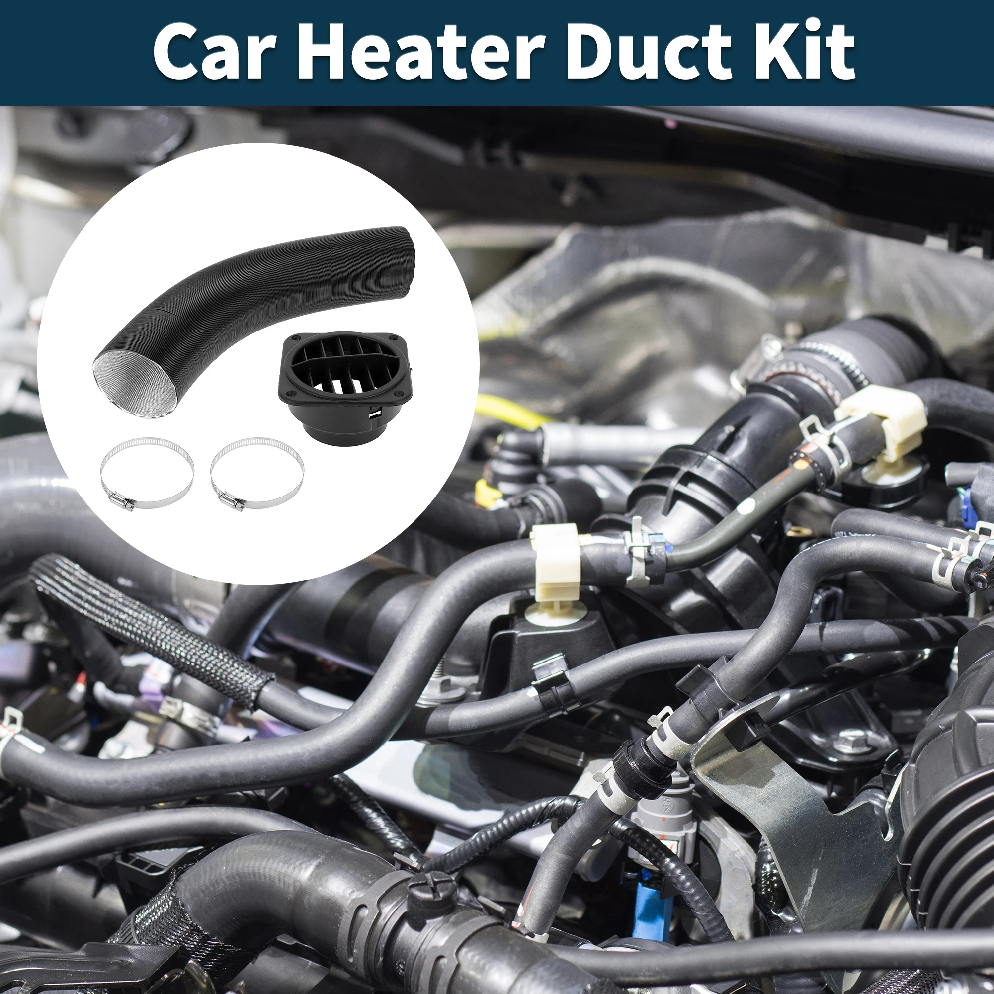 

Комплект воздуховода обогревателя автомобиля UXCELL, внутренний диаметр 75 мм, диаметр 80 см, макс. L, с трубой обогревателя 1 шт.