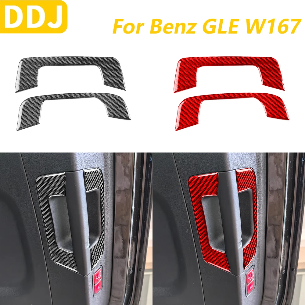 

Для Mercedes-Benz GLE W167 2019-2024 настоящее углеродное волокно, задняя ручка багажника, панель, накладка, автомобильные аксессуары, декоративная наклейка