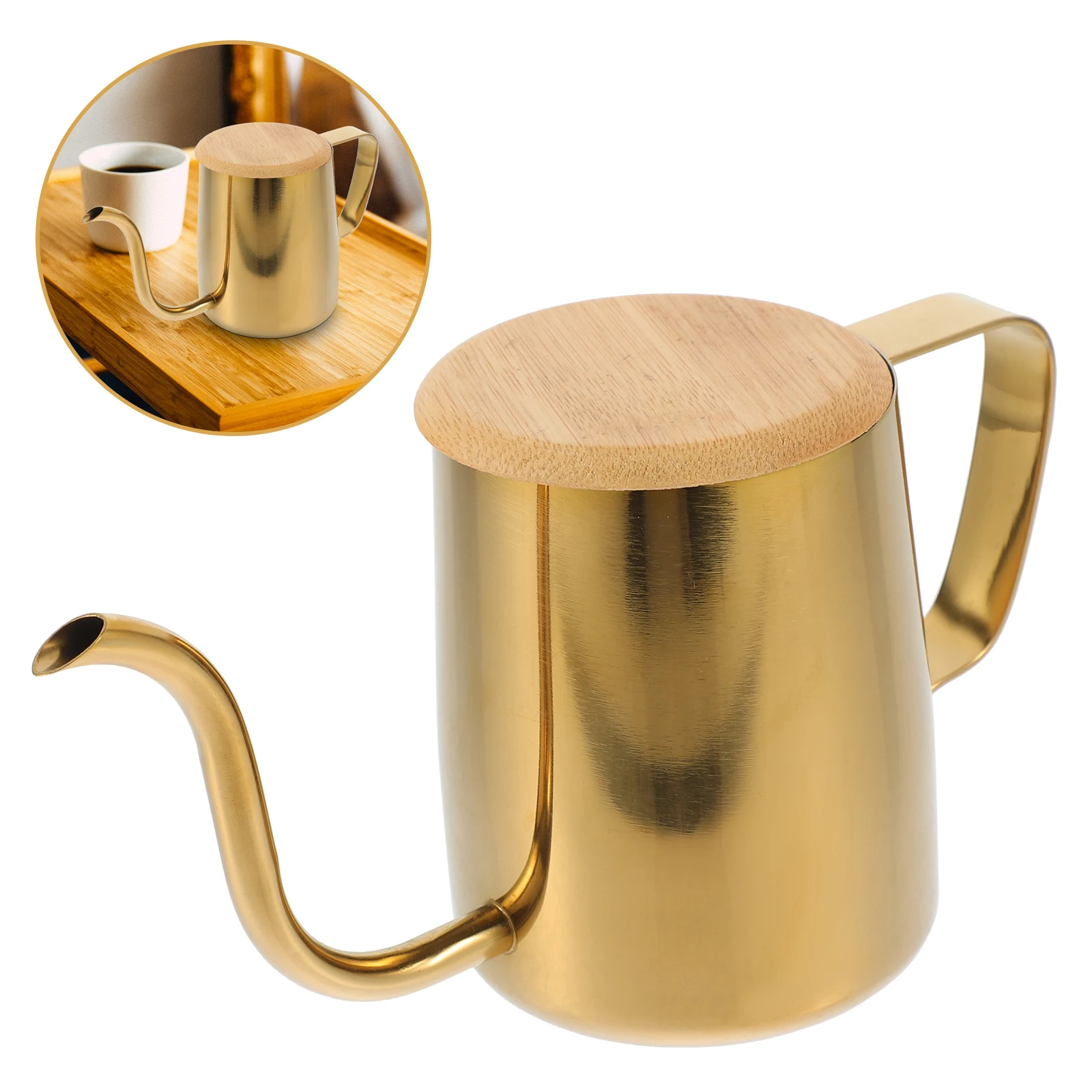 Teko Mulut Halus Ketel Teh Tahan Karat Tetes Leher Angsa Portabel Kantor Berkemah Serbaguna Fungsional Panas