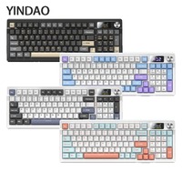 YINDIAO Y95 Tri Mode Mechanical Keyboard Multifunctional Knob Hot Swap RGB 98 Layout Gasket Customized Esport Gaming Keyboard