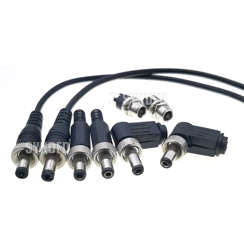 

2Pcs DC 5.5*2.1/2.5mm Plug Socket With Nut 5.5x2.1/5.5x2.5 mm DC Power Jack Male Female Panel Mount Connector