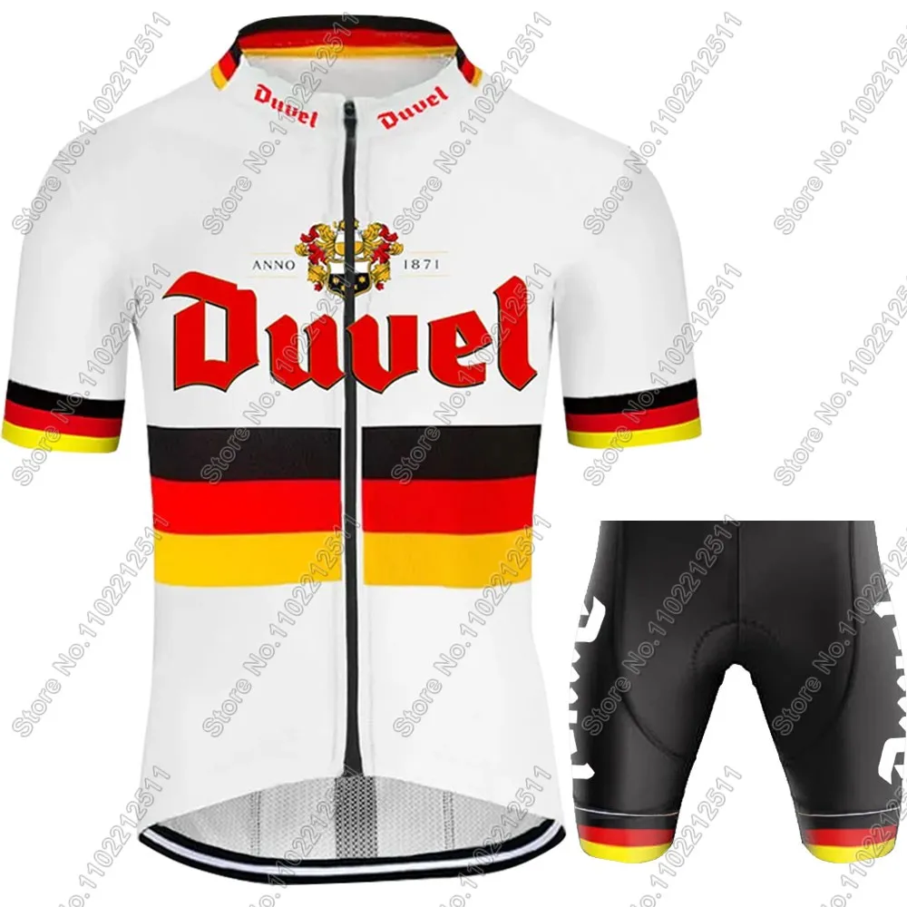 Duvel 2024 Cycling Jersey Germany Set Men Short Sleeve Clothing Men Road Bike Shirts Suit Bicycle bib Shorts MTB Maillot Ropa