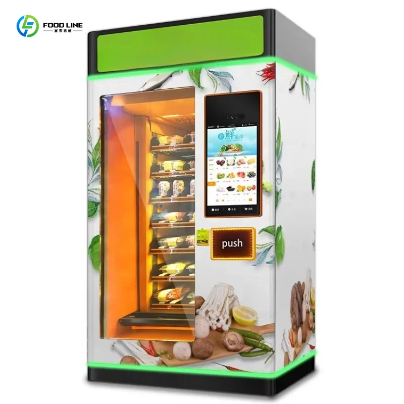 Factory Price Fresh Salad Milk Newspaper Beer Soda Medicine Book Vending Machine with Electronics Touch Screen Customized